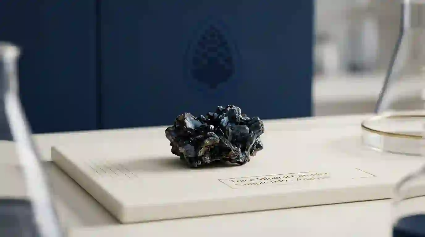 Scientific illustration of boron competing with fluoride at pineal gland binding sites, mineral decalcification diagram