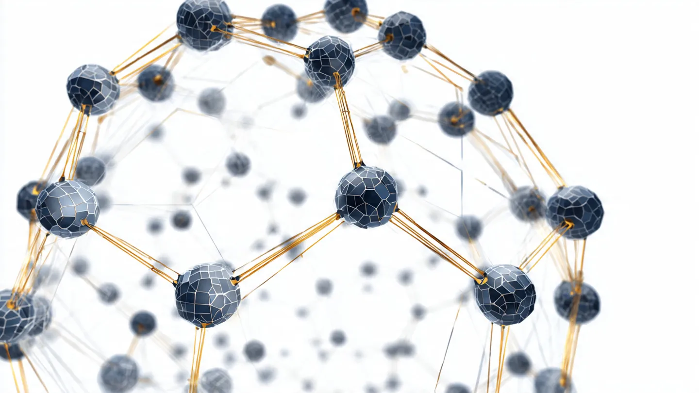 Scientific diagram of C60 buckminsterfullerene — 60 carbon atoms arranged in geodesic sphere, Nobel Prize Chemistry 1996