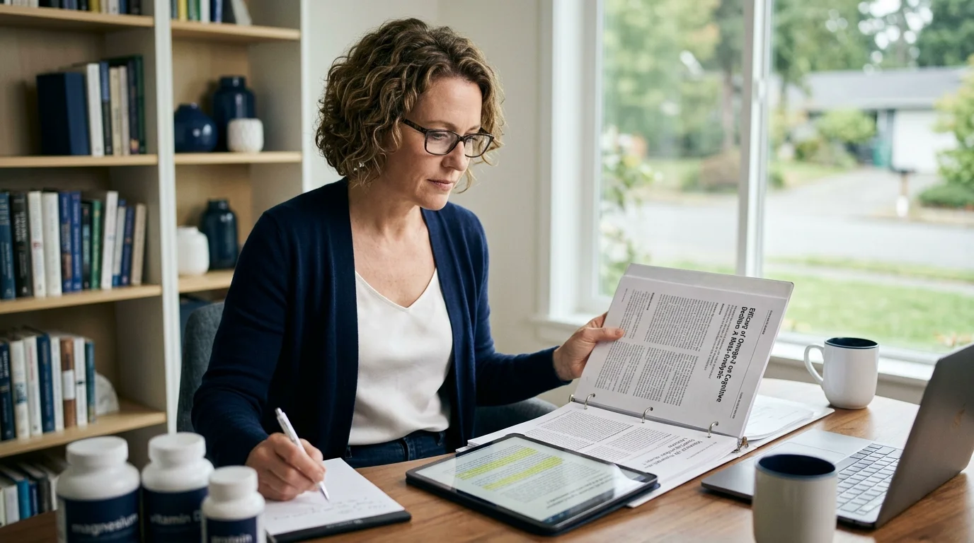 American adult researching pineal gland health supplement options — informed decision editorial