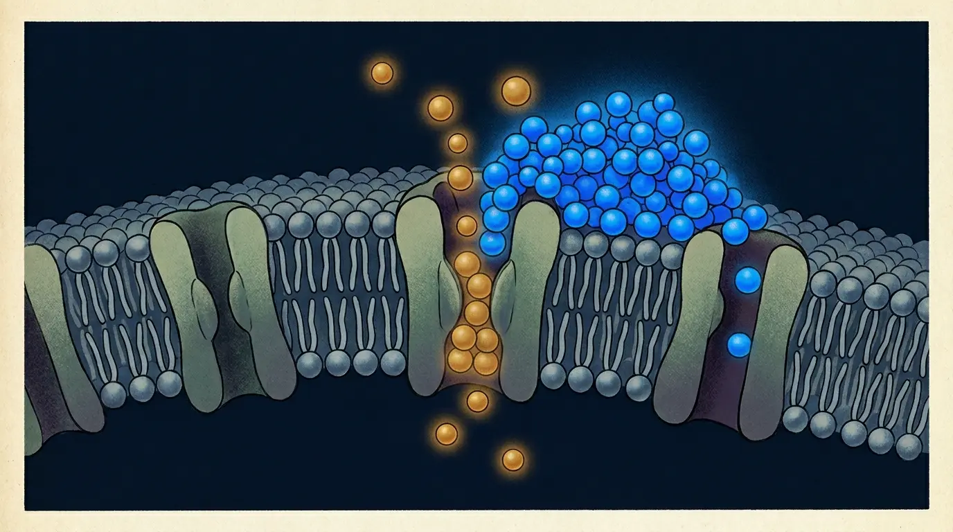 Scientific diagram of magnesium blocking calcium ion channels in pineal cells — melatonin synthesis pathway