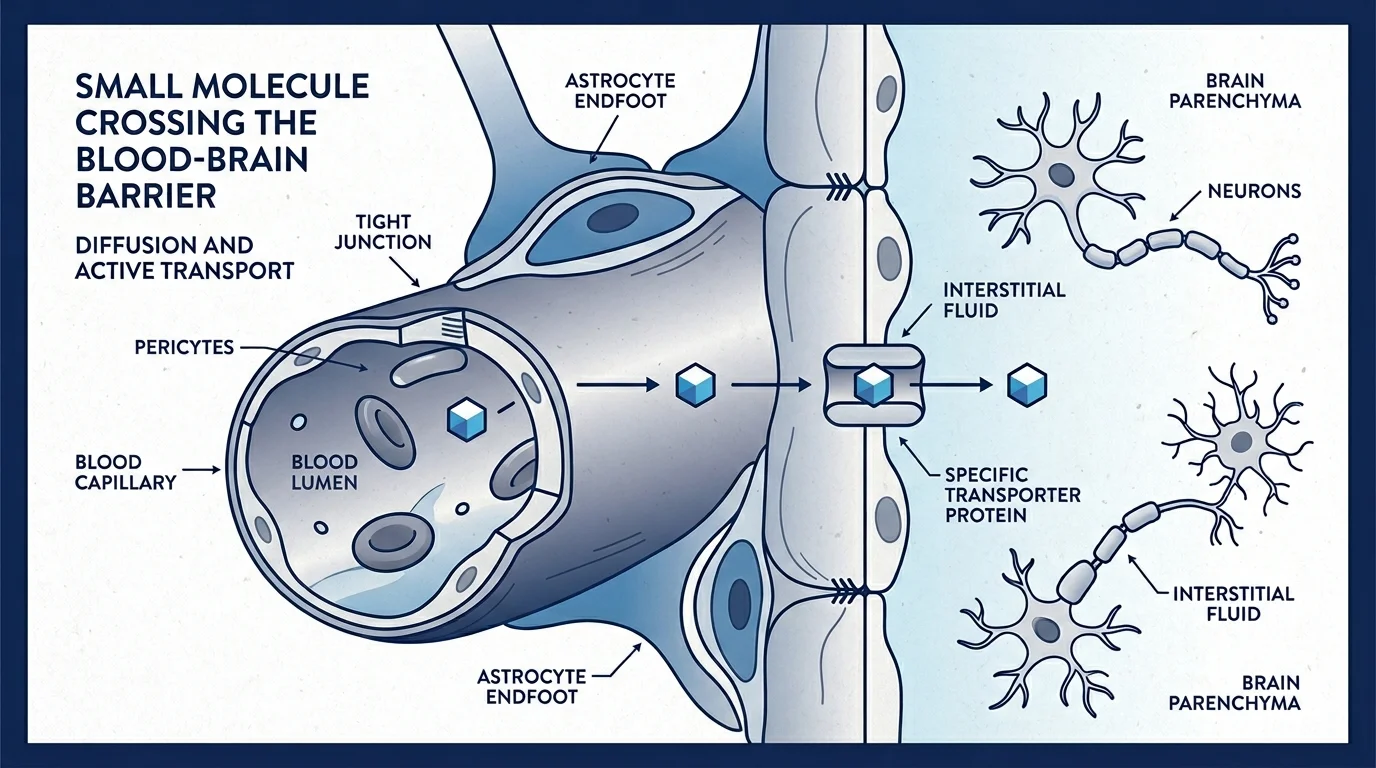 Scientific diagram showing pineal gland outside blood-brain barrier with fluoride accumulation pathway