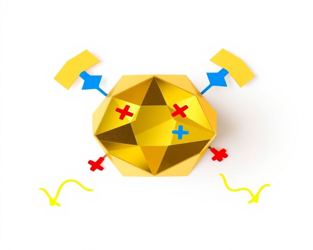 Diagram illustrating piezoelectric properties of calcite crystals in pineal gland