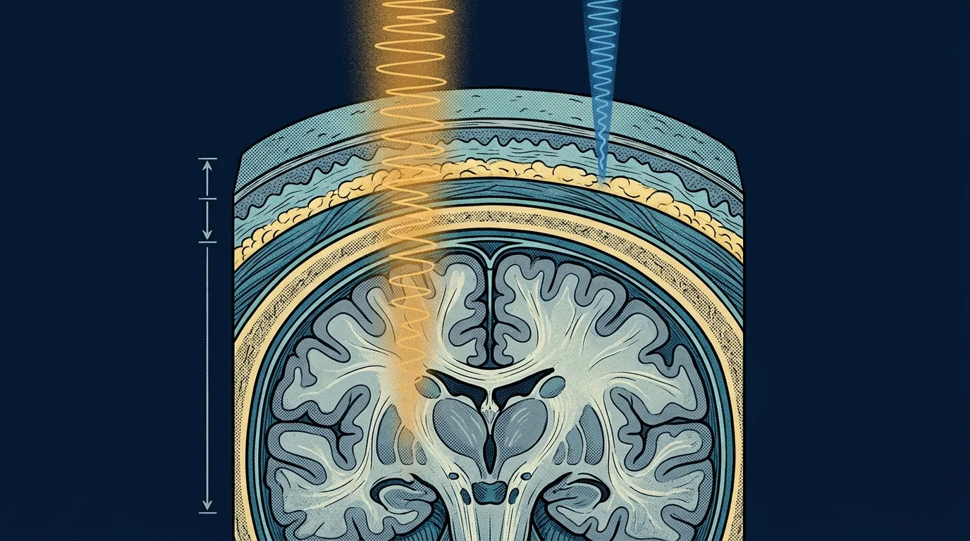 Comparison diagram of 2.4GHz WiFi versus 28GHz 5G mmWave tissue penetration depth